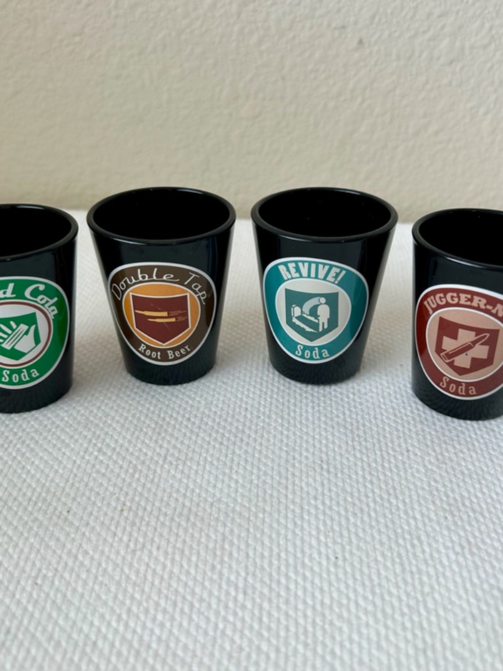 Call of Duty Zombies Perk-a-Cola 4 Pack Shot Glass Set Speed Cola Jugger-Nog - Picture 2 of 9